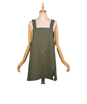 【当該商品送料無料】エプロン おしゃれ 通販 釦あきエプロン レディース女性 着脱が簡単 後ろボタン コットン 綿 キッチンファブリック かわいい