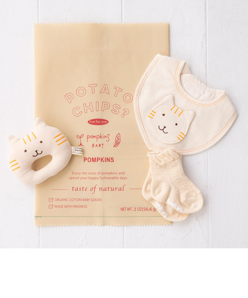【当該商品送料無料】出産祝い ギフトセット 3点セット 通販 日本製 ブランド ポプキンズ ベビー ギフト オーガニックコットン 赤ちゃん