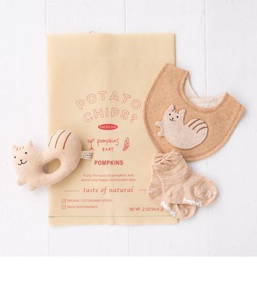 【当該商品送料無料】出産祝い ギフトセット 3点セット 通販 日本製 ブランド ポプキンズ ベビー ギフト オーガニックコットン 赤ちゃん