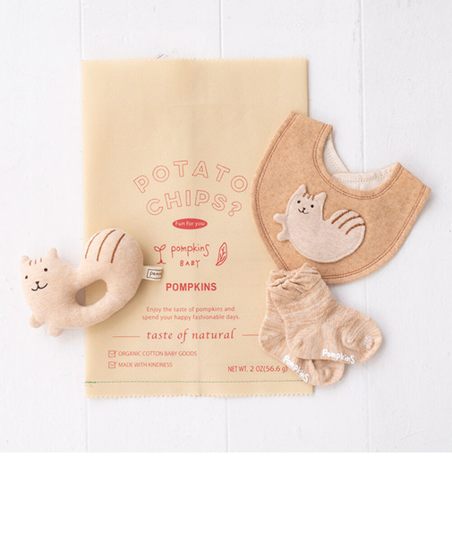 【当該商品送料無料】出産祝い ギフトセット 3点セット 通販 日本製 ブランド ポプキンズ ベビー ギフト オーガニックコットン 赤ちゃん