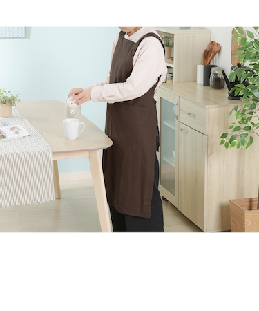【当該商品送料無料】エプロン おしゃれ 女性用 通販 サーケル ワークエプロン 後ろ 結び ポケット付き ロング丈 シンプル 無地 かわいい