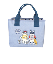 【当該商品送料無料】トートバッグ 仕切りあり 通販 仕切りトートバッグ ふた付 Sサイズ 厚手キャンパス 手提げバッグ ネコ 猫 ドリンクポケット