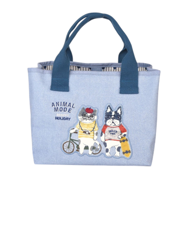 【当該商品送料無料】トートバッグ 仕切りあり 通販 仕切りトートバッグ ふた付 Sサイズ 厚手キャンパス 手提げバッグ ネコ 猫 ドリンクポケット