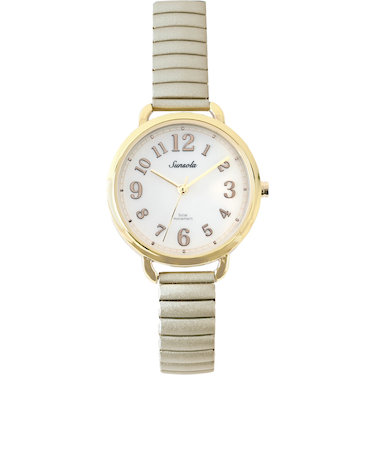 【当該商品送料無料】field work 時計 通販 腕時計 レディース ソーラー リストウォッチ レディースウォッチ じゃばら 蛇腹ベルト