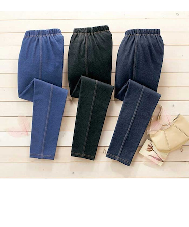 【当該商品送料無料】レギンスパンツ デニム 3色組 レディース 通販 レギパン パンツ ズボン レギンス 長ズボン レディ-スパンツ