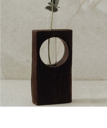 【当該商品送料無料】フラワーベース 古材 丸窓 通販 花瓶 一輪挿し 試験管 Flower vas 花器 フラワー お花 丸穴 木製 木目