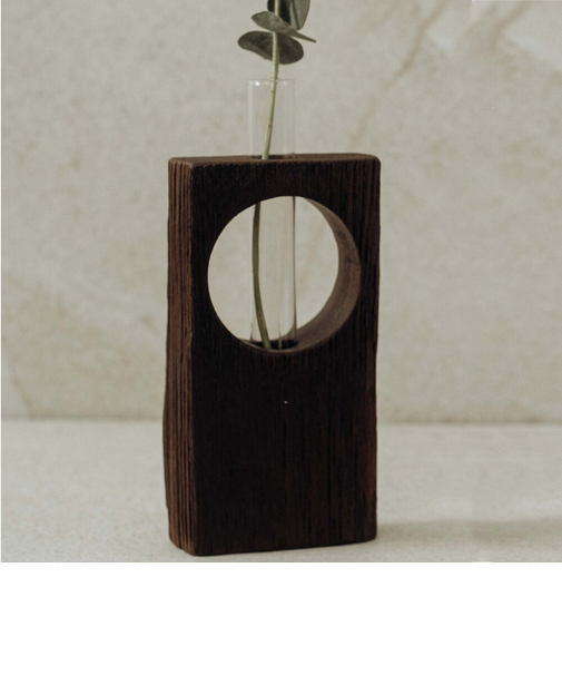 【当該商品送料無料】フラワーベース 古材 丸窓 通販 花瓶 一輪挿し 試験管 Flower vas 花器 フラワー お花 丸穴 木製 木目
