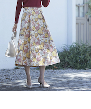 【当該商品送料無料】スカート レディース ミモレ丈 冬 通販 ミモレ丈スカート フレアスカート ロングスカート 秋冬 秋 花柄