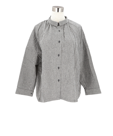 【当該商品送料無料】DGY ディージーワイ チェックシャツ レディース 通販 ブラウス シャツ ギャザーブラウス ボタン ギャザー 長袖 チェック柄