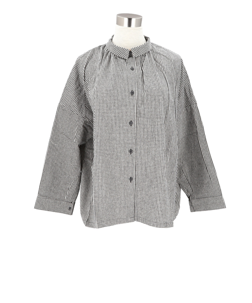 【当該商品送料無料】DGY ディージーワイ チェックシャツ レディース 通販 ブラウス シャツ ギャザーブラウス ボタン ギャザー 長袖 チェック柄