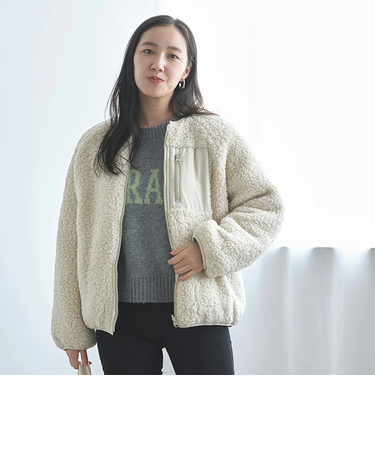 【当該商品送料無料】ショート丈 ノーカラーコート レディース 通販 ノーカラージャケット ブルゾン ジャンパー ショート リバーシブル