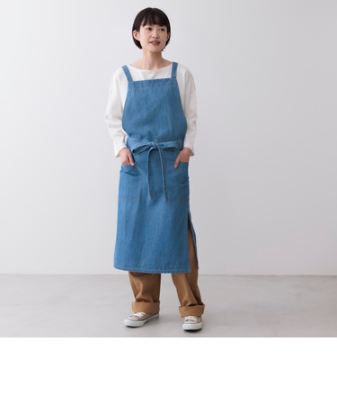 【当該商品送料無料】エプロン おしゃれ シンプル 通販 デニムエプロン ラップエプロン デニム レディース ポケット カジュアル オシャレ