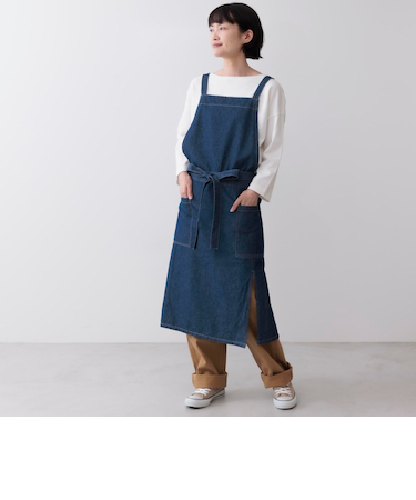 【当該商品送料無料】エプロン おしゃれ シンプル 通販 デニムエプロン ラップエプロン デニム レディース ポケット カジュアル オシャレ