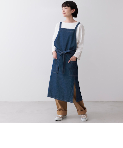 【当該商品送料無料】エプロン おしゃれ シンプル 通販 デニムエプロン ラップエプロン デニム レディース ポケット カジュアル オシャレ