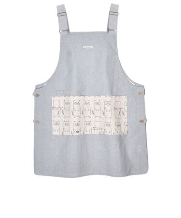 【当該商品送料無料】エプロン おしゃれ 通販 猫 ねこ ネコ レディース 着脱が簡単 シンプル 無地 キッチンファブリック 両脇釦あきエプロン