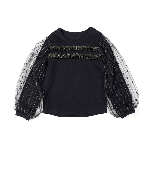 【当該商品送料無料】女の子 キッズ 長袖 Tシャツ 通販 ロンT 13252002 長袖Tシャツ カットソー チュール パフスリーブ おしゃれ