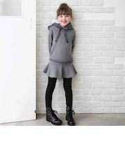 【当該商品送料無料】キッズ 女の子 おしゃれ 服 セットアップ 通販 上下セット 秋冬 72012402 長袖 パーカー スカッツ スカートパンツ