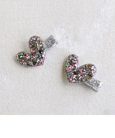 【当該商品送料無料】ヘアクリップ ハート 小さめ 2個セット 通販 ヘア クリップ ヘアピン 髪飾り 髪留め キッズ 女の子 子供 子ども こども