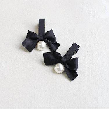 【当該商品送料無料】ヘアクリップ キッズ 2個セット 通販 ヘア クリップ 68522302 あいリボンヘアクリップ リボン パール 子供 女の子