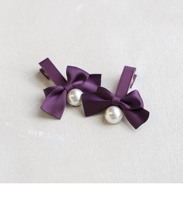 【当該商品送料無料】ヘアクリップ キッズ 2個セット 通販 ヘア クリップ 68522302 あいリボンヘアクリップ リボン パール 子供 女の子