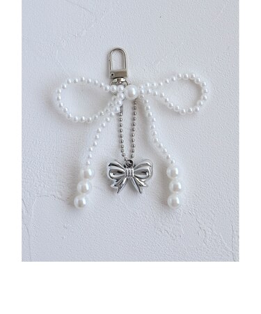 【当商品送料無料】RORA キーリング 通販 ローラ フレイヤ キーホルダー キーチャーム バッグチャーム ナスカン リボン パール リボン型