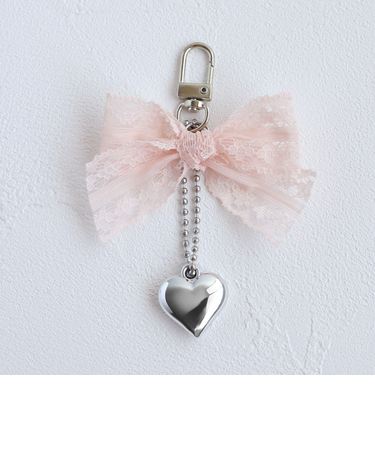 【当商品送料無料】RORA キーリング 通販 ローラ エヴリン キーホルダー キーチャーム バッグチャーム ナスカン リボン レース ハート