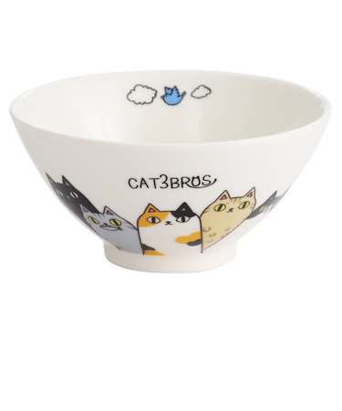 【当商品送料無料】にゃん屋 猫3兄弟 お茶碗 通販 日本製 飯椀 ご飯茶碗 茶碗 茶わん 猫 ねこ ネコ 耳付き キャラクター 猫柄 ネコ柄 食器