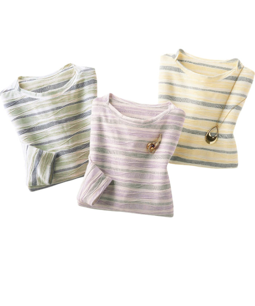 【当商品送料無料】プルオーバー 七分袖 レディース 3色組 961812 通販 日本製 ジャカードプルオーバー レディースプルオーバー カットソー