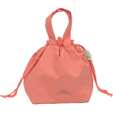 【当商品送料無料】ランチバッグ かわいい 通販 l a flaner ラ フラネ ランチポーチ お弁当袋 巾着ポーチ 持ち手付き トートバッグ