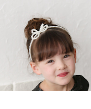 【当商品送料無料】Rora カチューシャ キッズ 通販 オードリー ヘッドドレス 髪飾り ヘアバンド パール リボン 細め 細い フォーマル 女の子