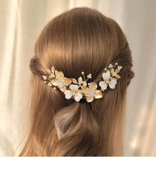 【当商品送料無料】Rora ヘアクリップ キッズ 3個セット 通販 ローレン 花冠 髪飾り 髪留め 花 フラワー ゴールド 女の子 子供 子ども