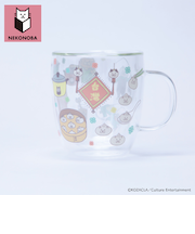 【当商品送料無料】NEKONOBA グッズ 通販 ネコノバ マグカップ ガラス 二重 かわいい 大人可愛い キャラクター 食洗機不可 電子レンジ不可