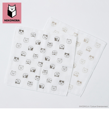 【当商品送料無料】NEKONOBA グッズ 通販 ネコノバ ガーゼハンカチ 2枚セット ハンカチ タオルハンカチ セット ハンドタオル