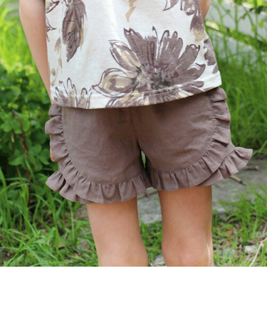 【当商品送料無料】Rora ショートパンツ キッズ 通販 ローラ ハーフパンツ ライン フリル コットンリネン 綿麻 ナチュラル シンプル 夏服 春