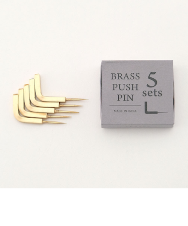 【当商品送料無料】brass shesay プッシュピン Lフック 通販 ウォールピン ピンフック 押しピン 画鋲 画びょう ピン L字 備品 什器