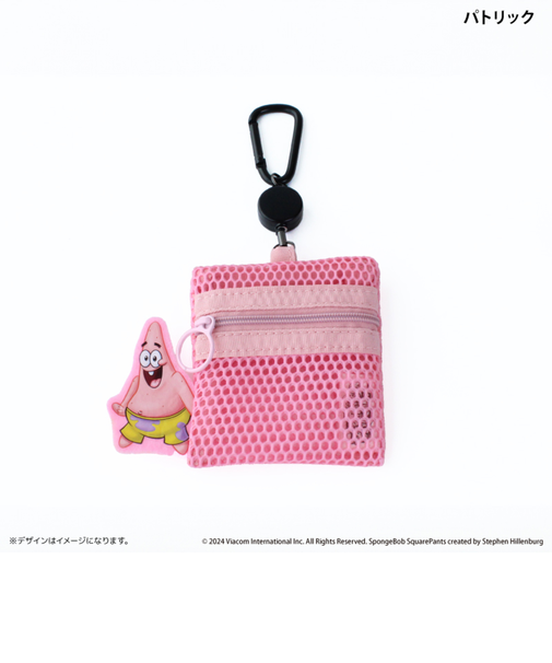 【当商品送料無料】スポンジボブ グッズ 通販 スポンジ・ボブ メッシュポーチ リール付き ポーチ 小さめ ミニポーチ メッシュ 小物入れ
