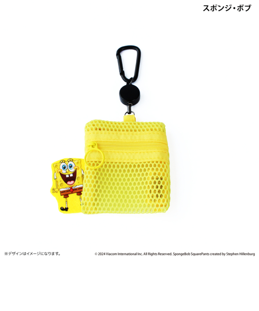 【当商品送料無料】スポンジボブ グッズ 通販 スポンジ・ボブ メッシュポーチ リール付き ポーチ 小さめ ミニポーチ メッシュ 小物入れ