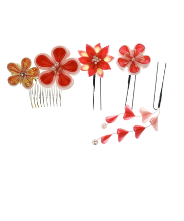 【当商品送料無料】和装 髪飾り 通販 ヘアアクセサリー ヘアアクセ つまみ細工 へッドアクセサリー 着物 髪飾りセット uピン コーム ピン