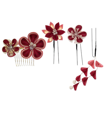 【当商品送料無料】和装 髪飾り 通販 ヘアアクセサリー ヘアアクセ つまみ細工 へッドアクセサリー 着物 髪飾りセット uピン コーム ピン
