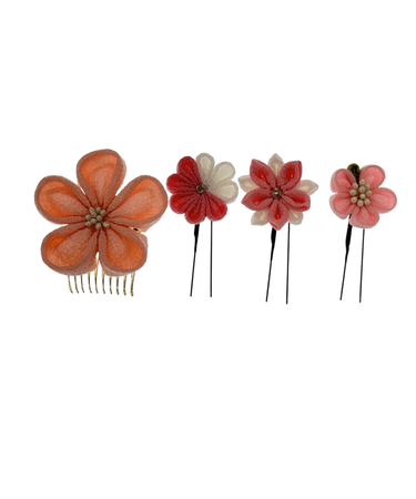 【当商品送料無料】和装 髪飾り 通販 ヘアアクセサリー ヘアアクセ へッドアクセサリー つまみ細工 着物 髪飾りセット uピン コーム ピン