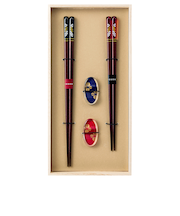 【当商品送料無料】イシダ 夫婦箸 通販 日本製 ペア 箸 ギフト 箸置き セット 桐箱入り お箸 漆塗り めおと箸 お祝い めおとばし 結婚祝い