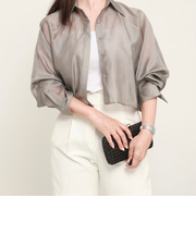 【当商品送料無料】シースルー シャツ レディース 通販 シースルーシャツ トップス シアーシャツ 羽織り 羽織 上着 カジュアル 短め