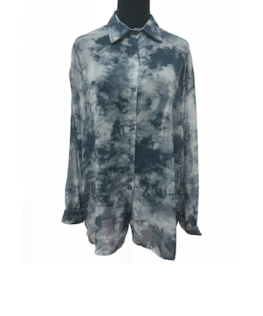 【当商品送料無料】シアーシャツ 長袖 通販 シアーブラウス シアー ブラウス 長袖シャツ レディース トップス シースルーシャツ シャツ タイダイ柄