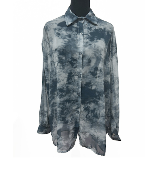 【当商品送料無料】シアーシャツ 長袖 通販 シアーブラウス シアー ブラウス 長袖シャツ レディース トップス シースルーシャツ シャツ タイダイ柄