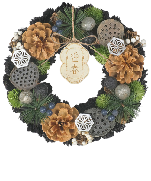 当商品送料無料】お正月 リース M 通販 玄関リース 冬 玄関 飾り M