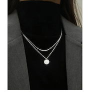 【当商品送料無料】ネックレス レディース シンプル 通販 ペンダント 2連ネックレス コインネックレス レディースジュエリー アクセサリー 大人