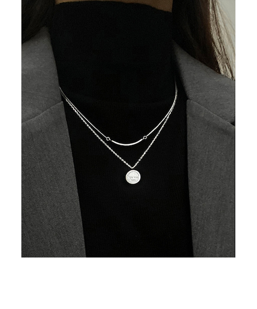 【当商品送料無料】ネックレス レディース シンプル 通販 ペンダント 2連ネックレス コインネックレス レディースジュエリー アクセサリー 大人