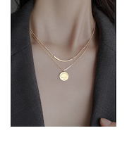 【当商品送料無料】ネックレス レディース シンプル 通販 ペンダント 2連ネックレス コインネックレス レディースジュエリー アクセサリー 大人