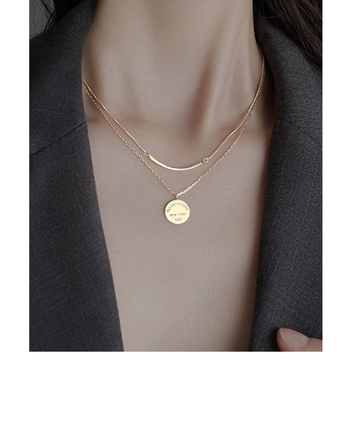 【当商品送料無料】ネックレス レディース シンプル 通販 ペンダント 2連ネックレス コインネックレス レディースジュエリー アクセサリー 大人