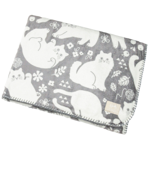 【当商品送料無料】にゃふにゃふ ブランケット 通販 毛布 ひざ掛け ひざかけ 膝掛け 膝掛 ハーフケット 猫 ネコ アンミーナ 防寒 あったか